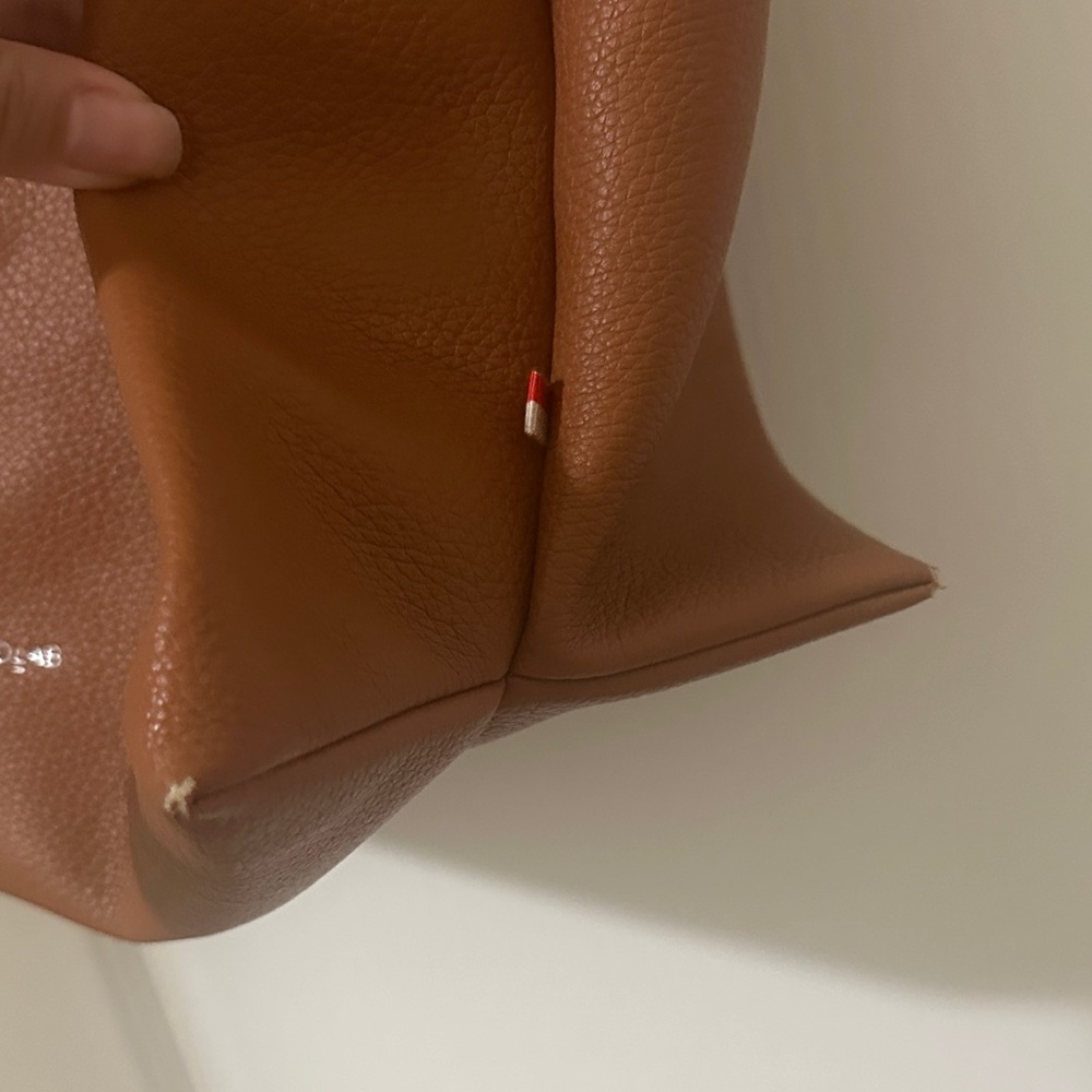 COLAB Tan Pebbled Vegan Leather Tote with Double Straps - Picture 3 of 16